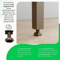 Cozinha Compacta 4 Peças 9 Portas 2 Gavetas Paris Sallêto Cinamomo Com Off White - 5
