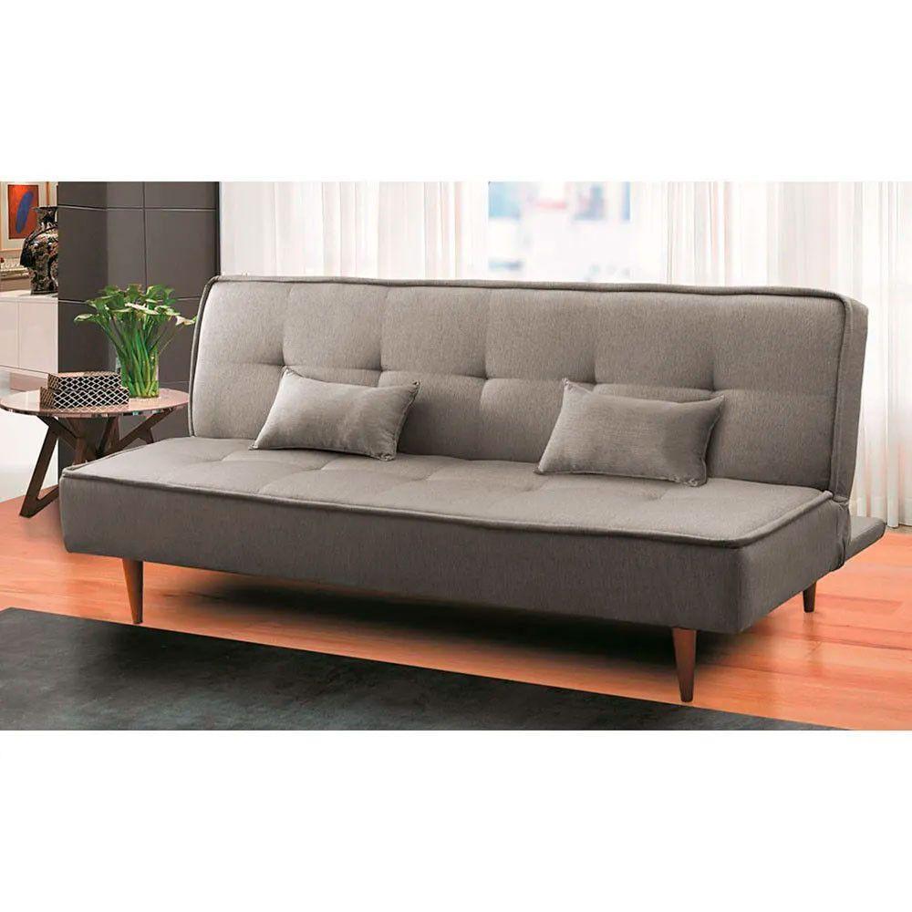 Sofá Cama Silver Linho Carvalho 1,92 - Shop Das Cabeceiras Carvalho - 7