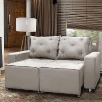 Sofá 2 Lugares Retrátil Bariloche Veludo Shop Das Cabeceira Marfim