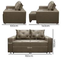 Sofá 2 Lugares Retrátil Bariloche Veludo Shop Das Cabeceira Castor - 2