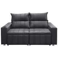 Sofá 2 Lugares Retrátil Madri 1.50cm Shop Das Cabeceiras Chumbo - 1