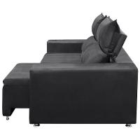 Sofá 2 Lugares Retrátil Madri 1.50cm Shop Das Cabeceiras Chumbo - 3