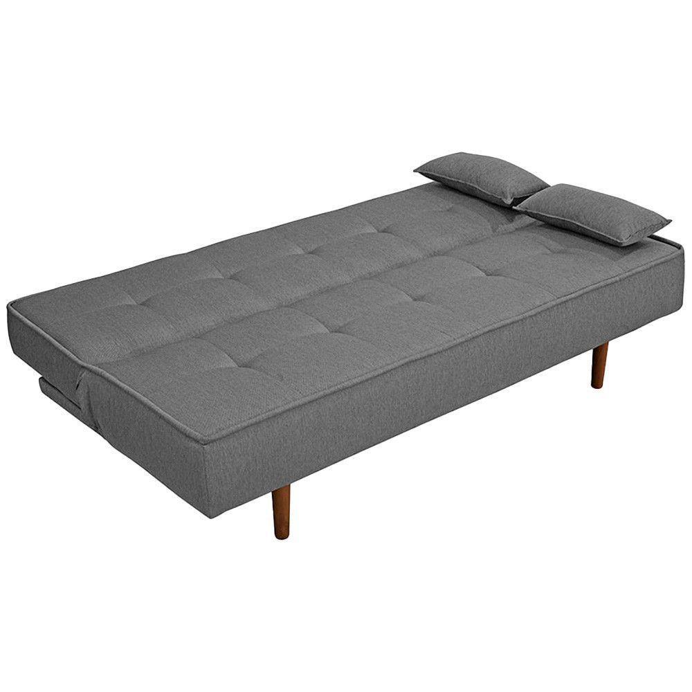 Sofá Cama Silver Linho Grafite 1,92 - Shop Das Cabeceiras Cinza Grafite - 6