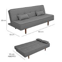 Sofá Cama Silver Linho Grafite 1,92 - Shop Das Cabeceiras Cinza Grafite