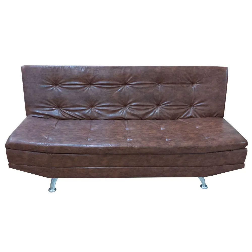 Sofá Valencia Material Sintético Shop Das Cabeceiras Marrom Claro - 1