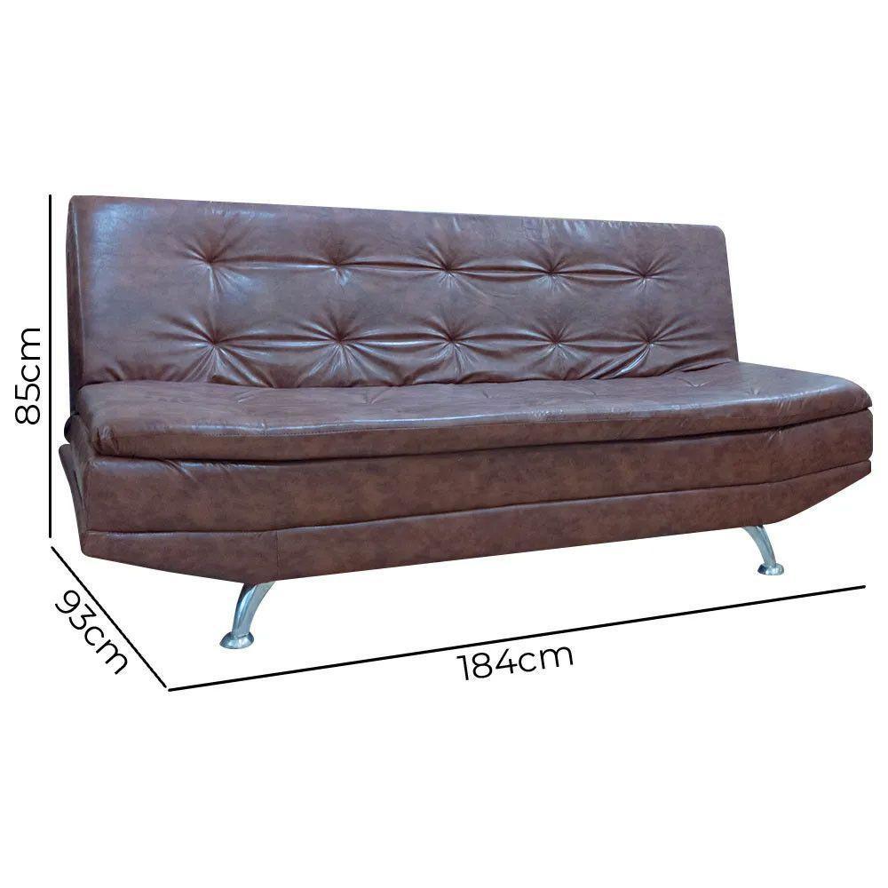 Sofá Valencia Material Sintético Shop Das Cabeceiras Marrom Claro - 2