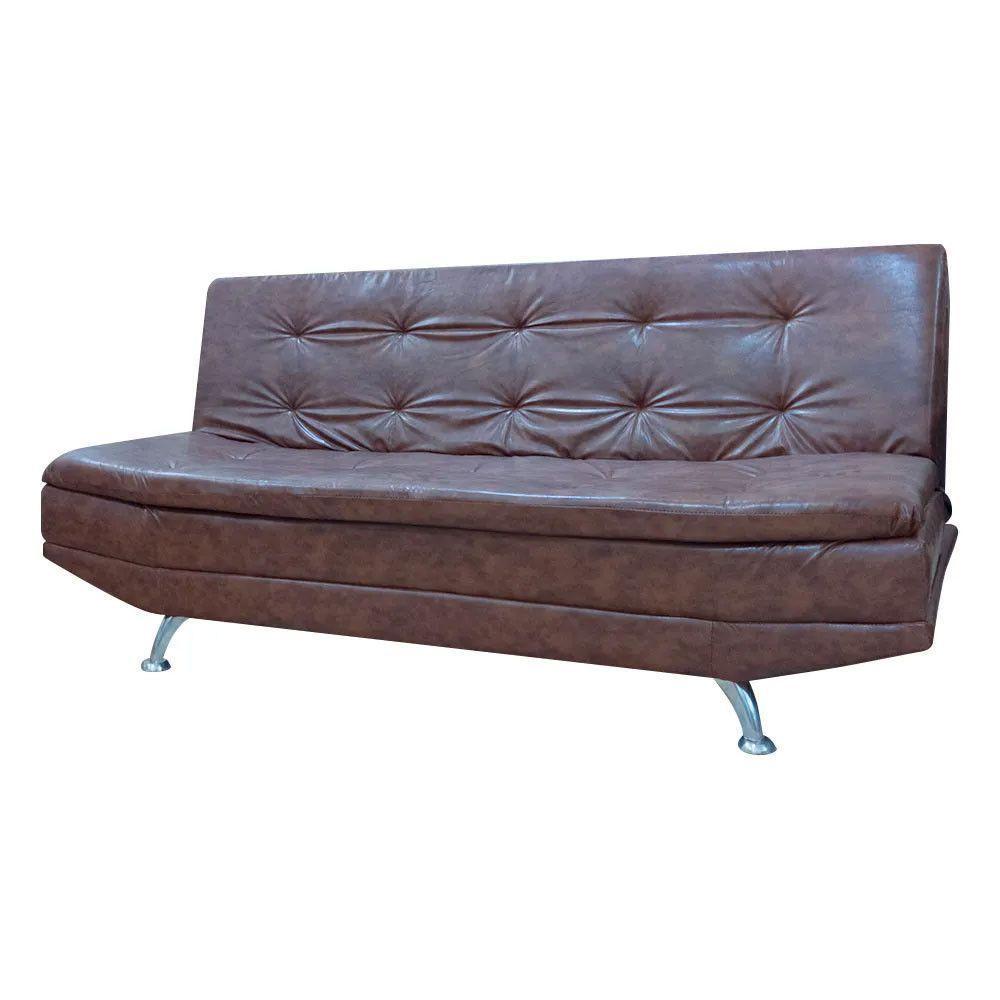 Sofá Valencia Material Sintético Shop Das Cabeceiras Marrom Claro - 7