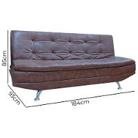 Sofá Valencia Material Sintético Shop Das Cabeceiras Marrom Claro - 2