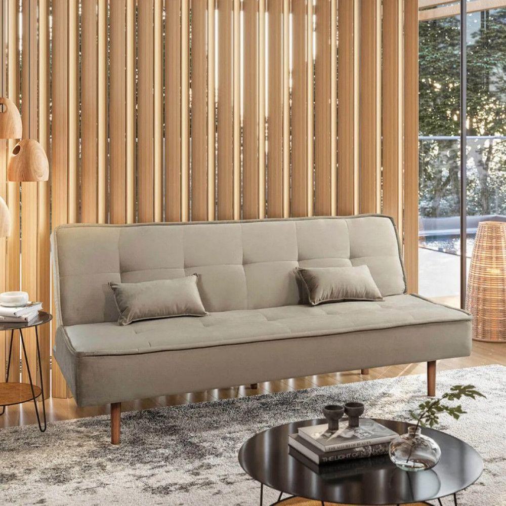 Sofá Silver 3 Lugares Reclinável Bege Shop Das Cabeceiras Bege - 2