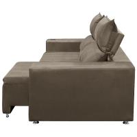 Sofá 2 Lugares Reclinável Madri Suede Shop Das Cabeceiras Bege - 3