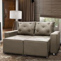 Sofá 2 Lugares Retrátil Bariloche Suede Shop Das Cabeceiras Bege