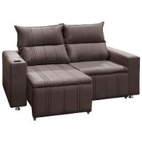 Sofá 2 Lugares Reclinável Madri Suede Shop Das Cabeceiras Café