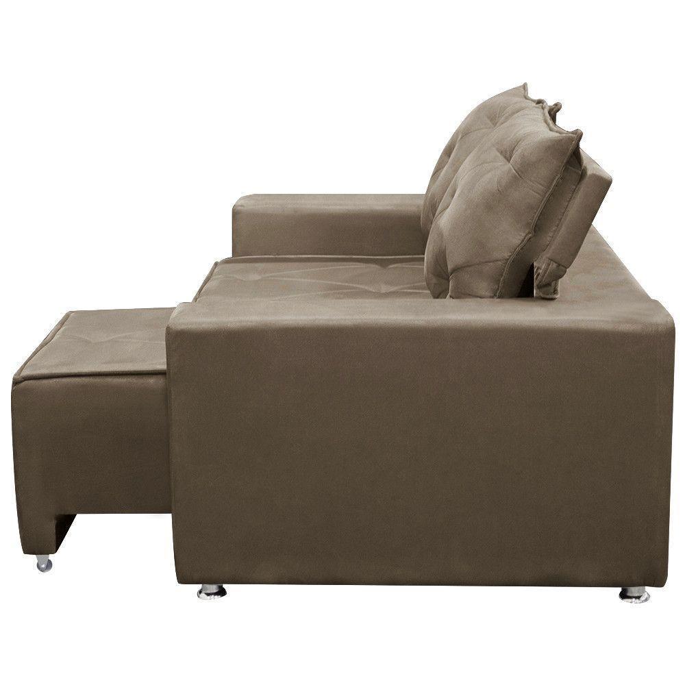 Sofá 2 Lugares Bariloche 1.60cm Suede Shop Das Cabeceiras Bege - 5