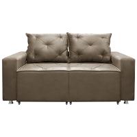 Sofá 2 Lugares Bariloche 1.60cm Suede Shop Das Cabeceiras Bege - 1