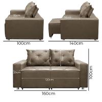 Sofá 2 Lugares Bariloche 1.60cm Suede Shop Das Cabeceiras Bege - 2