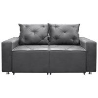 Sofá Retrátil E Reclinável 2 Lugares Bariloche 1.50cm Veludo Cinza Chumbo - 1