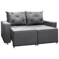 Sofá Retrátil E Reclinável 2 Lugares Bariloche 1.50cm Veludo Cinza Chumbo - 6