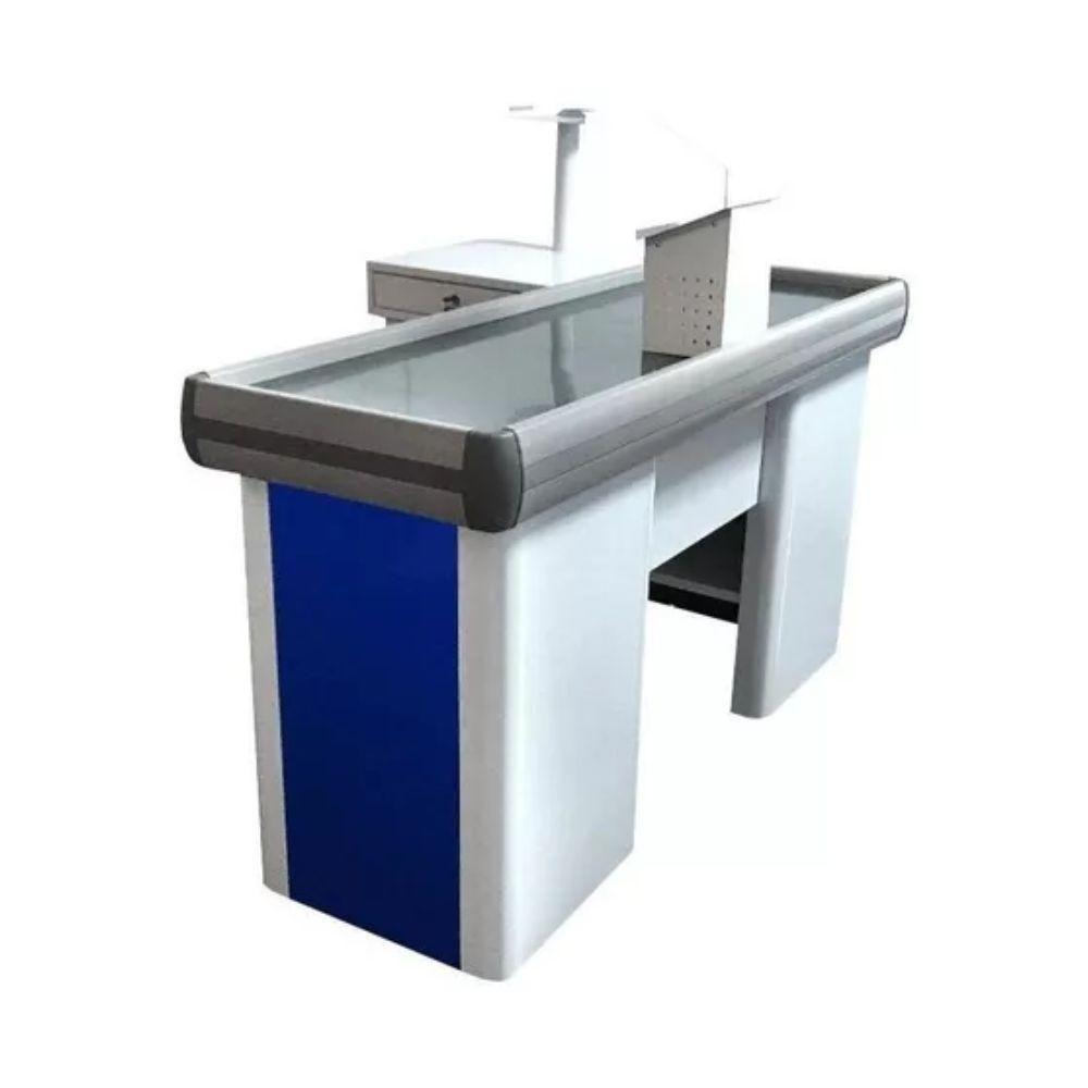 Caixa Supermercado Empacotador Azul 1,50m Check Out E Balança 30kg Urano Bivolt - 2