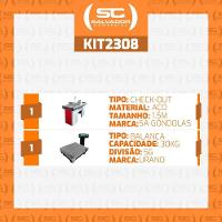 Caixa Supermercado Empacotador Vermelho 1,50m Check Out E Balança 30kg Urano Bivolt - 3