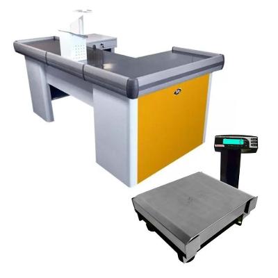 Caixa Supermercado Empacotador Amarelo 2m Check Out E Balança 30kg Urano Bivolt
