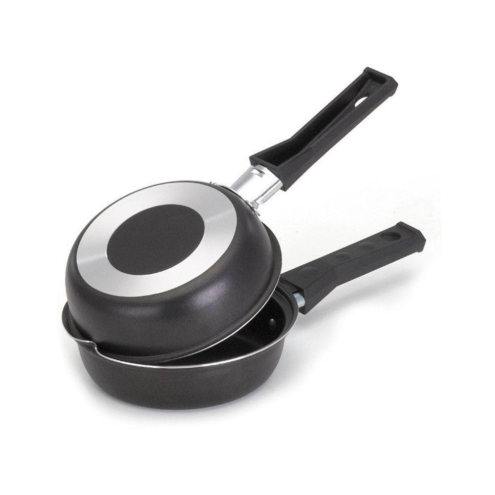 Frigideira Dupla Antiaderente Com Cabo De Baquelite Cor:preto - 1