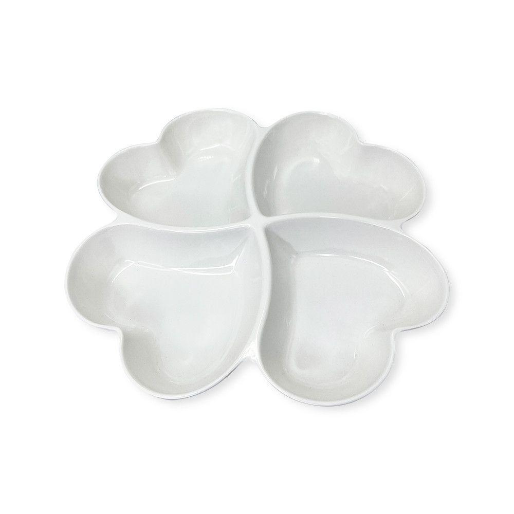 Petisqueira Coração 4 Divisórias Petisco Melamina 27cm - 1