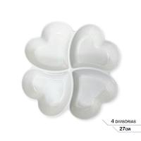 Petisqueira Coração 4 Divisórias Petisco Melamina 27cm - 4