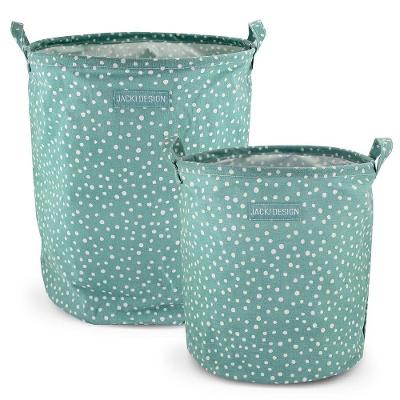 Conjunto De Cesto Para Roupa M E G Turquesa - Bolinha