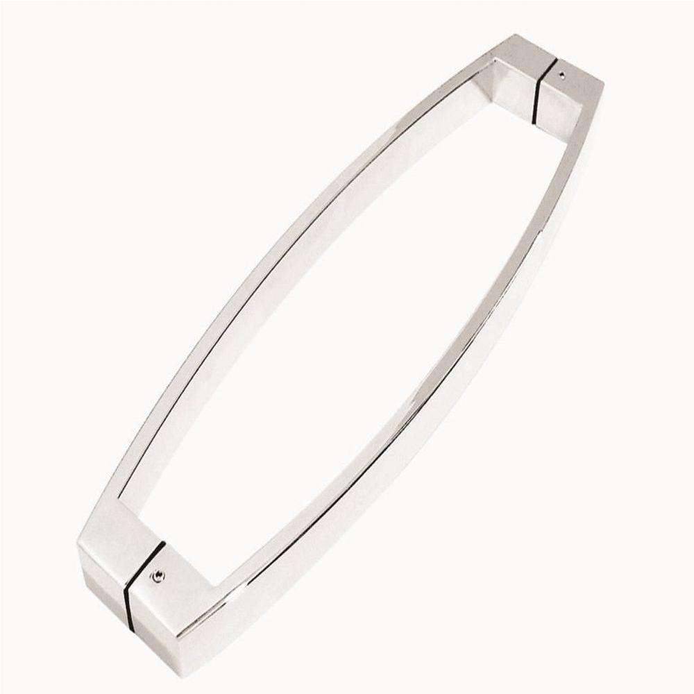 Puxador Duplo Inox Polido Brilhante Arqueado 43 Cm - 1