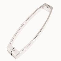 Puxador Duplo Inox Polido Brilhante Arqueado 43 Cm - 1