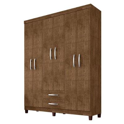 Guarda Roupa Casal Ambiente Mogi 6 Portas de Bater 2 Gavetas Malbec MDP