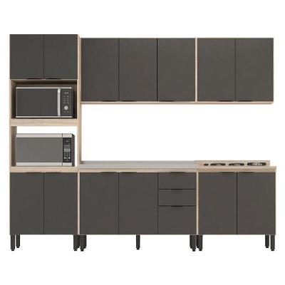 Cozinha Modulada Firenze Fhr001 Avena Touch Grafito - Demóbile