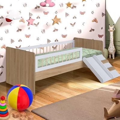 Cama Infantil Com Colchão E Grade De Proteção Branco