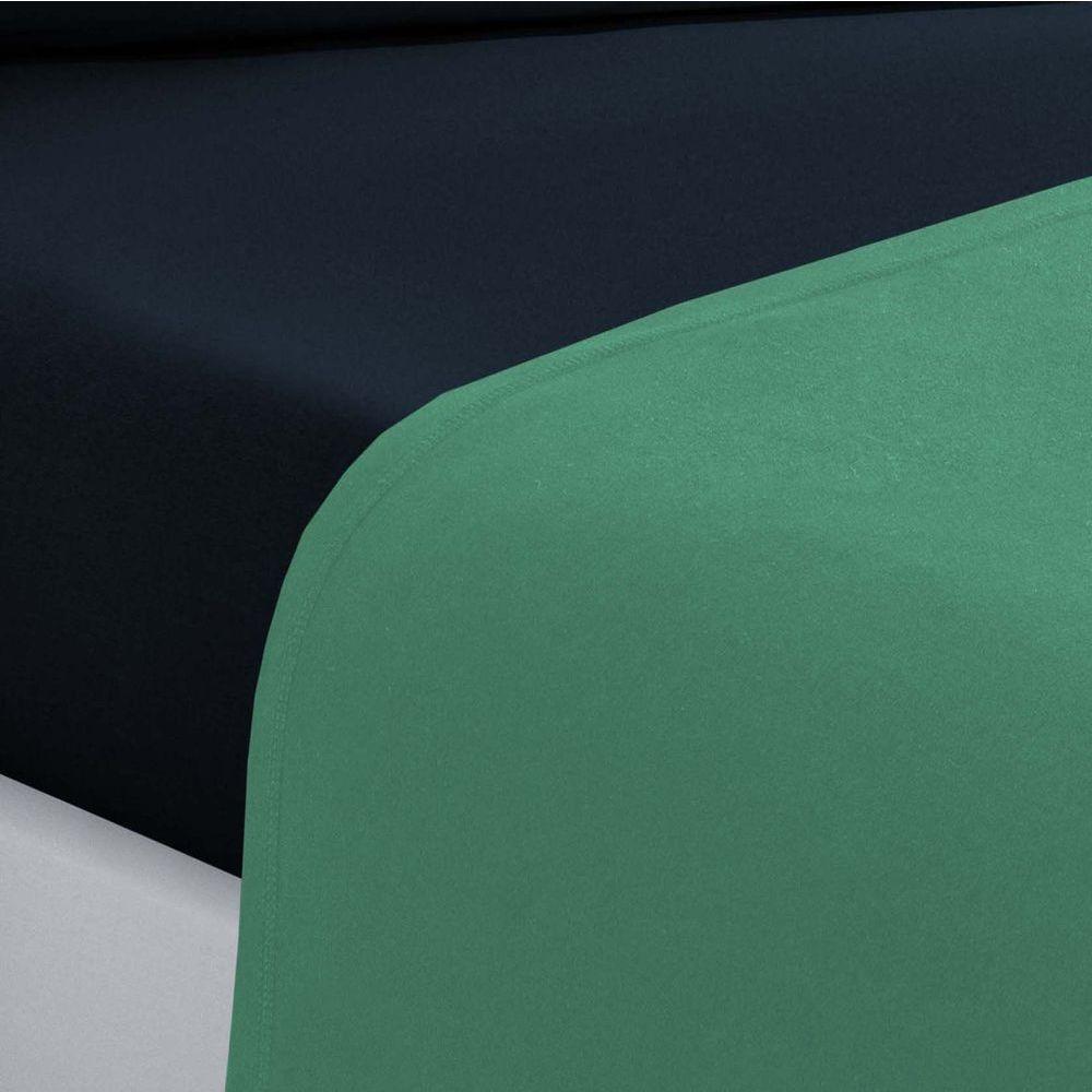 Jogo De Cama Malha Lençol 100% Algodão Gran Moratta 4 Peças King - Verde Jade-azul Marinho - 2