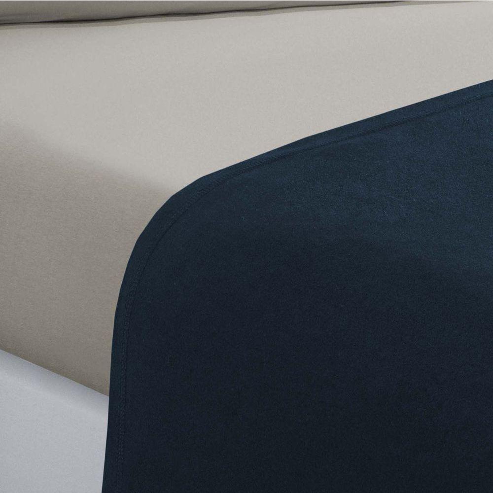 Jogo De Cama Malha Lençol 100% Algodão Gran Moratta 4 Peças King - Azul Marinho-palha - 2