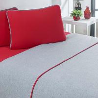 Jogo De Cama Malha Lençol 100% Algodão Urbano 4 Peças King - Vermelho-mescla - 1