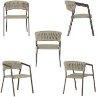 2 Cadeiras Atenas Tricô Náutico E Alumínio Uv Varanda Marrom Rami - 3