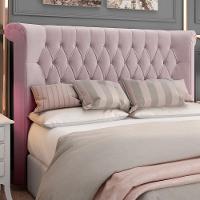 Cabeceira Cama Box King 195cm Estofada Meora P05 Veludo Rosê - Lyam Decor - 6