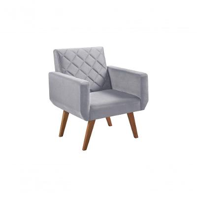 Poltrona 1 Lugar Braço Anabelle Unidecor Cinza.
