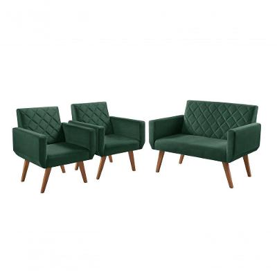 Conjunto De Poltronas Anabelle 2 E 1 Lugar Verde Unidecor