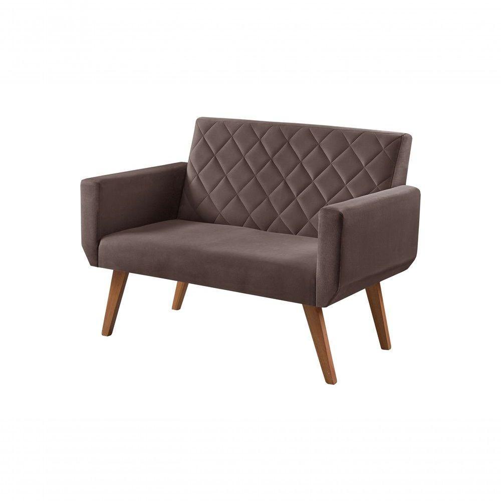Poltrona Namoradeira 2 Lugares Anabelle Unidecor Marrom - 1