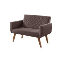 Poltrona Namoradeira 2 Lugares Anabelle Unidecor Marrom - 1