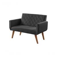 Poltrona Namoradeira 2 Lugares Anabelle Unidecor Preto - 1