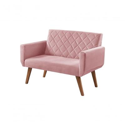 Poltrona Namoradeira 2 Lugares Anabelle Suede Rosa Unidecor