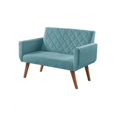 Poltrona Namoradeira 2 Lugares Anabelle Suede Turquesa Unidecor