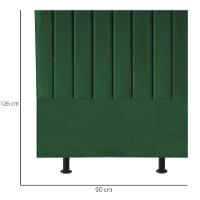Cabeceira Estofada Cama Box Solteiro 90 Cm Mavie Suede Cor:verde