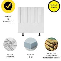 Cabeceira Estofada Cama Box Casal 140 Cm Mavie Suede Cor:branco - 2
