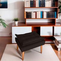 Kit 02 Puff Para Sala E Quarto Madeira Decorativo Opala Suede Marrom - 2