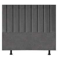 Cabeceira Estofada Cama Box King 195 Cm Sophia Carla Suede Cor:cinza Escuro - 1