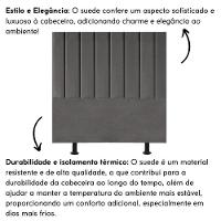 Cabeceira Estofada Cama Box King 195 Cm Sophia Carla Suede Cor:cinza Escuro - 3